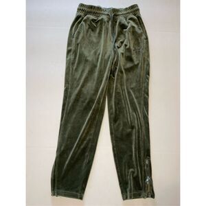 Pink Victoria's Secret Women Size Small Green Velvet Velour Joggers Sweatpants‎